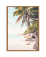 Under The Palm | Seychelles Art Print-PRINT-Olive et Oriel-Olive et Oriel-50x70 cm | 19.6" x 27.5"-Walnut-With White Border-Buy-Australian-Art-Prints-Online-with-Olive-et-Oriel-Your-Artwork-Specialists-Austrailia-Decorate-With-Coastal-Photo-Wall-Art-Prints-From-Our-Beach-House-Artwork-Collection-Fine-Poster-and-Framed-Artwork