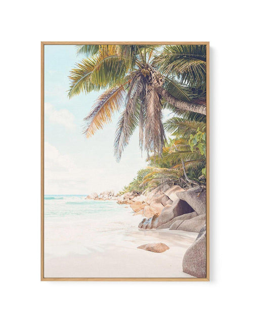 Under The Palm | Seychelles | Framed Canvas-CANVAS-You can shop wall art online with Olive et Oriel for everything from abstract art to fun kids wall art. Our beautiful modern art prints and canvas art are available from large canvas prints to wall art paintings and our proudly Australian artwork collection offers only the highest quality framed large wall art and canvas art Australia - You can buy fashion photography prints or Hampton print posters and paintings on canvas from Olive et Oriel an