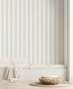 Uneven Modern Striped - Olive Green - Peel & Stick Removable Wallpaper ...