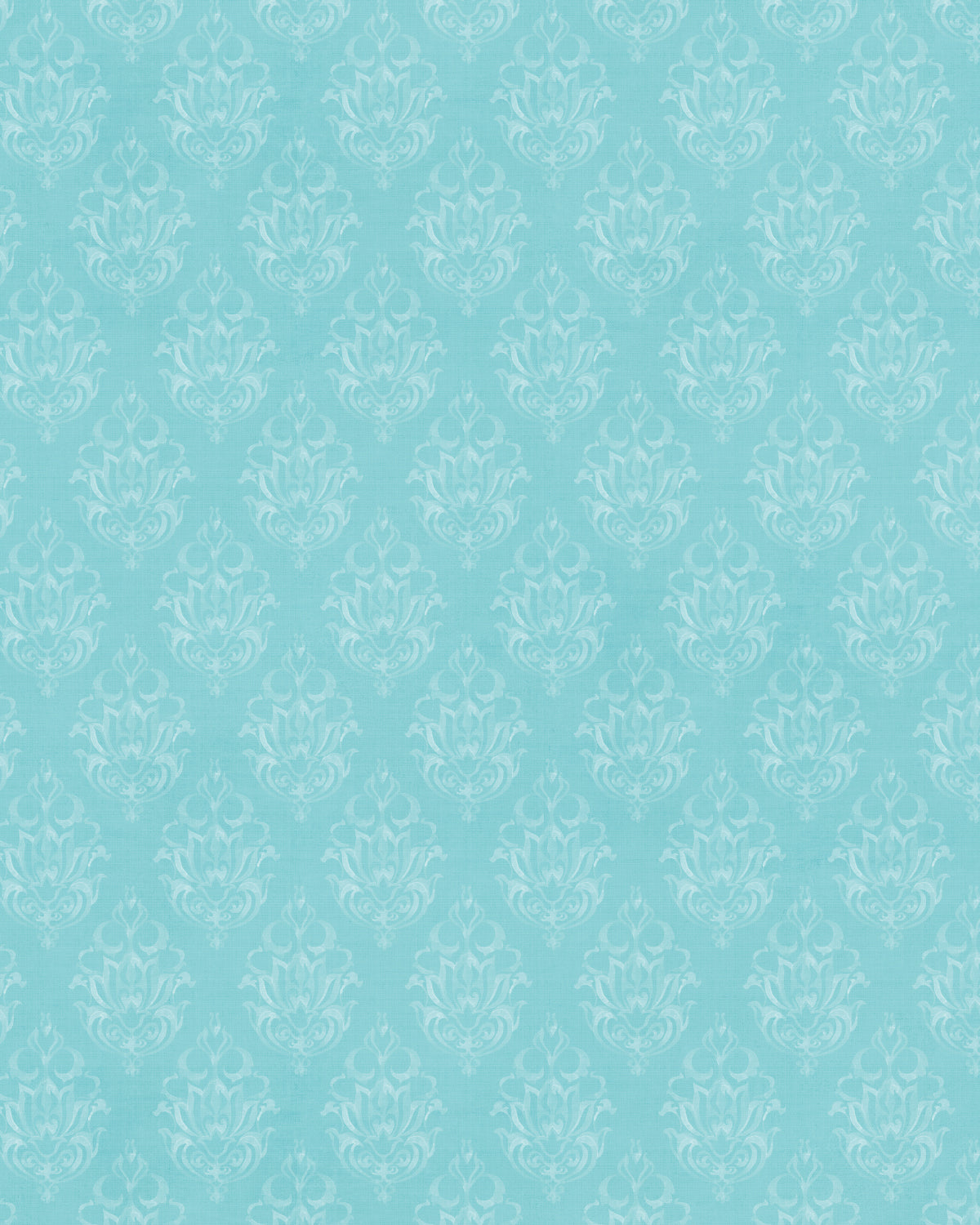 Traditional Stamp Light Teal Blue Wallpaper