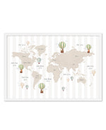 Up in the Clouds World Map Art Print-PRINT-Olive et Oriel-Olive et Oriel-A5 | 5.8" x 8.3" | 14.8 x 21cm-White-With White Border-Buy-Australian-Art-Prints-Online-with-Olive-et-Oriel-Your-Artwork-Specialists-Austrailia-Decorate-With-Coastal-Photo-Wall-Art-Prints-From-Our-Beach-House-Artwork-Collection-Fine-Poster-and-Framed-Artwork
