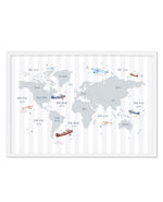 Up in the Sky World Map Art Print-PRINT-Olive et Oriel-Olive et Oriel-A5 | 5.8" x 8.3" | 14.8 x 21cm-White-With White Border-Buy-Australian-Art-Prints-Online-with-Olive-et-Oriel-Your-Artwork-Specialists-Austrailia-Decorate-With-Coastal-Photo-Wall-Art-Prints-From-Our-Beach-House-Artwork-Collection-Fine-Poster-and-Framed-Artwork