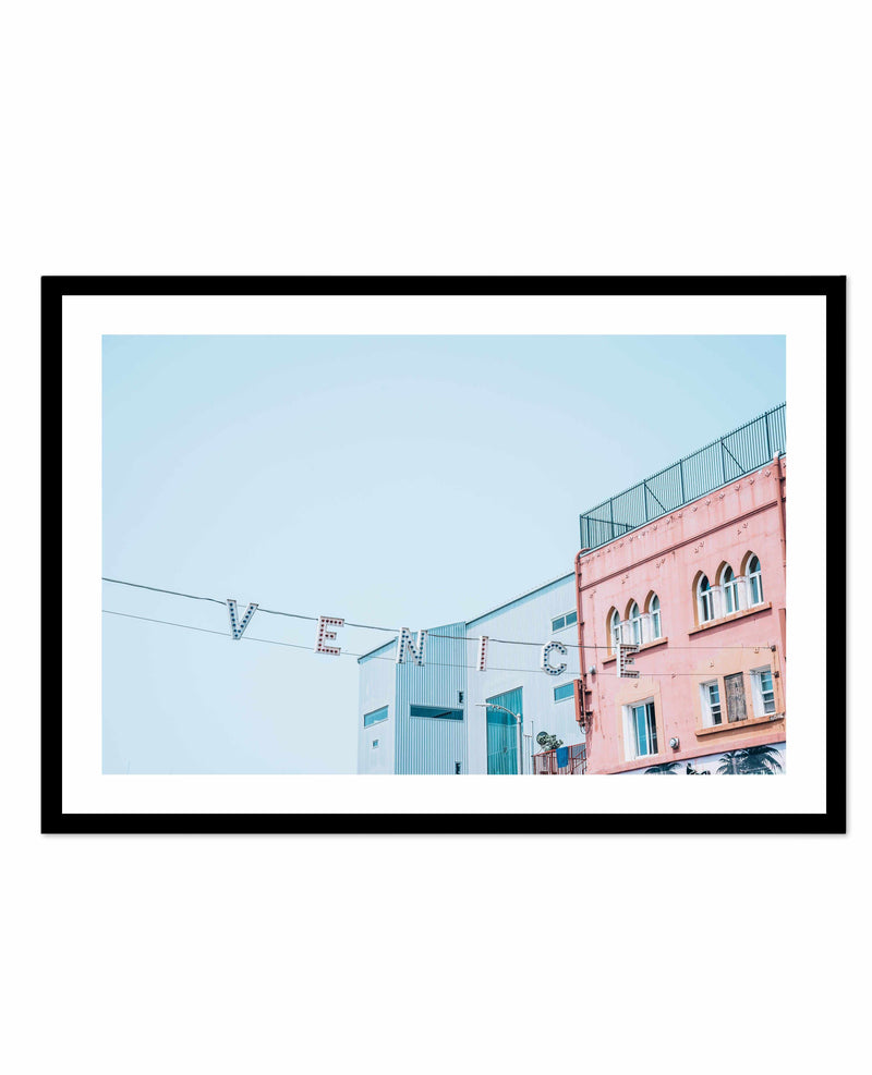 Venice Beach Sign I | LS Art Print-PRINT-Olive et Oriel-Olive et Oriel-A4 | 8.3" x 11.7" | 21 x 29.7cm-Black-With White Border-Buy-Australian-Art-Prints-Online-with-Olive-et-Oriel-Your-Artwork-Specialists-Austrailia-Decorate-With-Coastal-Photo-Wall-Art-Prints-From-Our-Beach-House-Artwork-Collection-Fine-Poster-and-Framed-Artwork