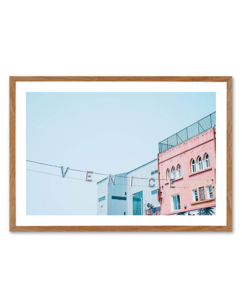 Venice Beach Sign I | LS Art Print-PRINT-Olive et Oriel-Olive et Oriel-50x70 cm | 19.6" x 27.5"-Walnut-With White Border-Buy-Australian-Art-Prints-Online-with-Olive-et-Oriel-Your-Artwork-Specialists-Austrailia-Decorate-With-Coastal-Photo-Wall-Art-Prints-From-Our-Beach-House-Artwork-Collection-Fine-Poster-and-Framed-Artwork