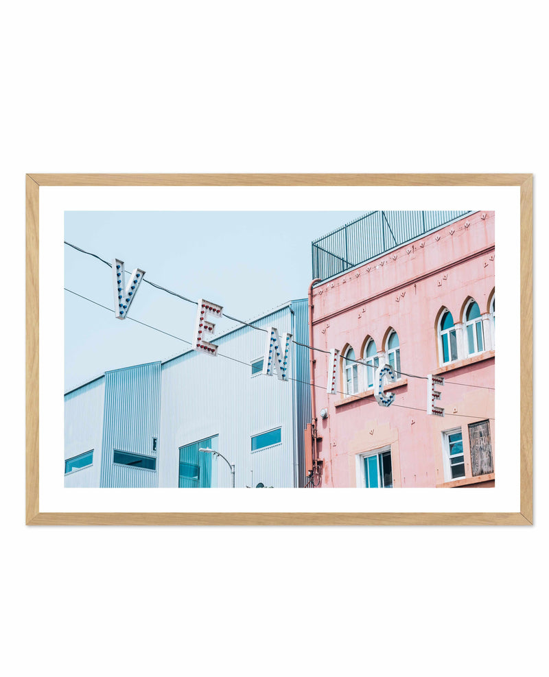 Venice Beach Sign II | LS Art Print-PRINT-Olive et Oriel-Olive et Oriel-A4 | 8.3" x 11.7" | 21 x 29.7cm-Oak-With White Border-Buy-Australian-Art-Prints-Online-with-Olive-et-Oriel-Your-Artwork-Specialists-Austrailia-Decorate-With-Coastal-Photo-Wall-Art-Prints-From-Our-Beach-House-Artwork-Collection-Fine-Poster-and-Framed-Artwork