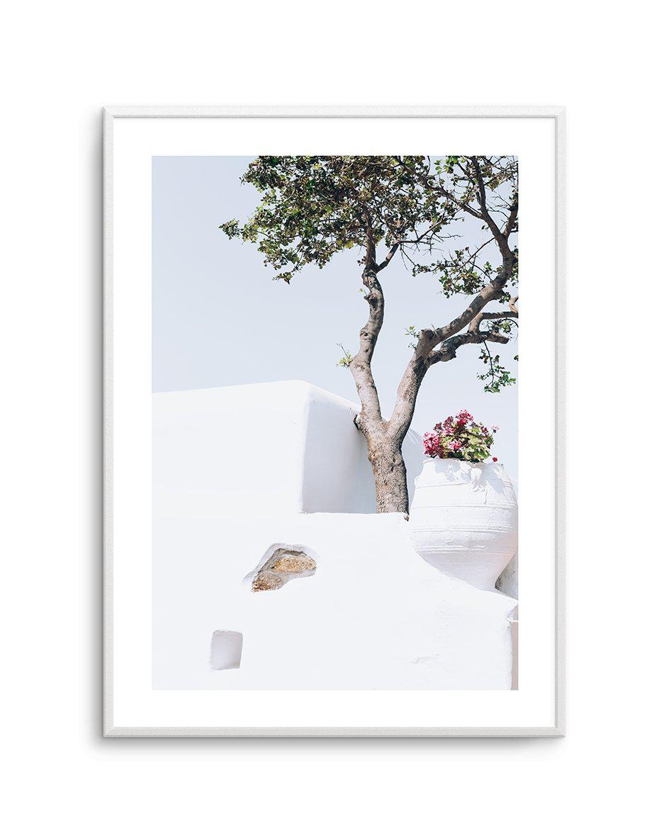 Villa Life Art Print-Shop Greece Wall Art Prints Online with Olive et Oriel - Our collection of Greek Islands art prints offer unique wall art including blue domes of Santorini in Oia, mediterranean sea prints and incredible posters from Milos and other Greece landscape photography - this collection will add mediterranean blue to your home, perfect for updating the walls in coastal, beach house style. There is Greece art on canvas and extra large wall art with fast, free shipping across Australi