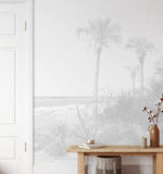 Vintage Coastal Palm Wallpaper Mural-Wallpaper-Buy-Australian-Removable-Wallpaper-Now-In-Black-&-White-Wallpaper-Peel-And-Stick-Wallpaper-Online-At-Olive-et-Oriel-Custom-Made-Wallpapers-Wall-Papers-Decorate-Your-Bedroom-Living-Room-Kids-Room-or-Commercial-Interior