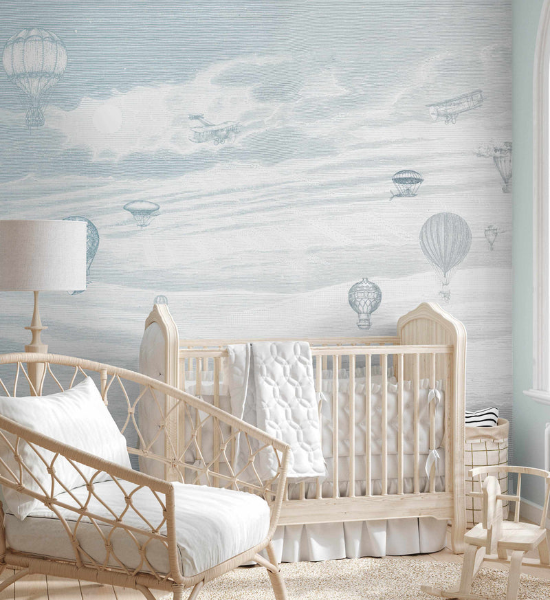 Vintage Hot Air Balloons Wallpaper Mural-Wallpaper-Buy Kids Removable Wallpaper Online Our Custom Made Children√¢‚Ç¨‚Ñ¢s Wallpapers Are A Fun Way To Decorate And Enhance Boys Bedroom Decor And Girls Bedrooms They Are An Amazing Addition To Your Kids Bedroom Walls Our Collection of Kids Wallpaper Is Sure To Transform Your Kids Rooms Interior Style From Pink Wallpaper To Dinosaur Wallpaper Even Marble Wallpapers For Teen Boys Shop Peel And Stick Wallpaper Online Today With Olive et Oriel