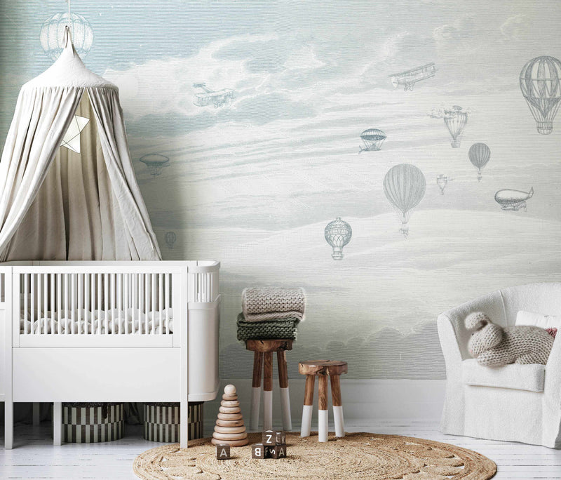 Vintage Hot Air Balloons Wallpaper Mural-Wallpaper-Buy Kids Removable Wallpaper Online Our Custom Made Children√¢‚Ç¨‚Ñ¢s Wallpapers Are A Fun Way To Decorate And Enhance Boys Bedroom Decor And Girls Bedrooms They Are An Amazing Addition To Your Kids Bedroom Walls Our Collection of Kids Wallpaper Is Sure To Transform Your Kids Rooms Interior Style From Pink Wallpaper To Dinosaur Wallpaper Even Marble Wallpapers For Teen Boys Shop Peel And Stick Wallpaper Online Today With Olive et Oriel