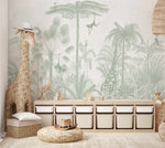 Vintage Jungle in Khaki Wallpaper Mural-Wallpaper-Buy Kids Removable Wallpaper Online Our Custom Made Children√¢‚Ç¨‚Ñ¢s Wallpapers Are A Fun Way To Decorate And Enhance Boys Bedroom Decor And Girls Bedrooms They Are An Amazing Addition To Your Kids Bedroom Walls Our Collection of Kids Wallpaper Is Sure To Transform Your Kids Rooms Interior Style From Pink Wallpaper To Dinosaur Wallpaper Even Marble Wallpapers For Teen Boys Shop Peel And Stick Wallpaper Online Today With Olive et Oriel