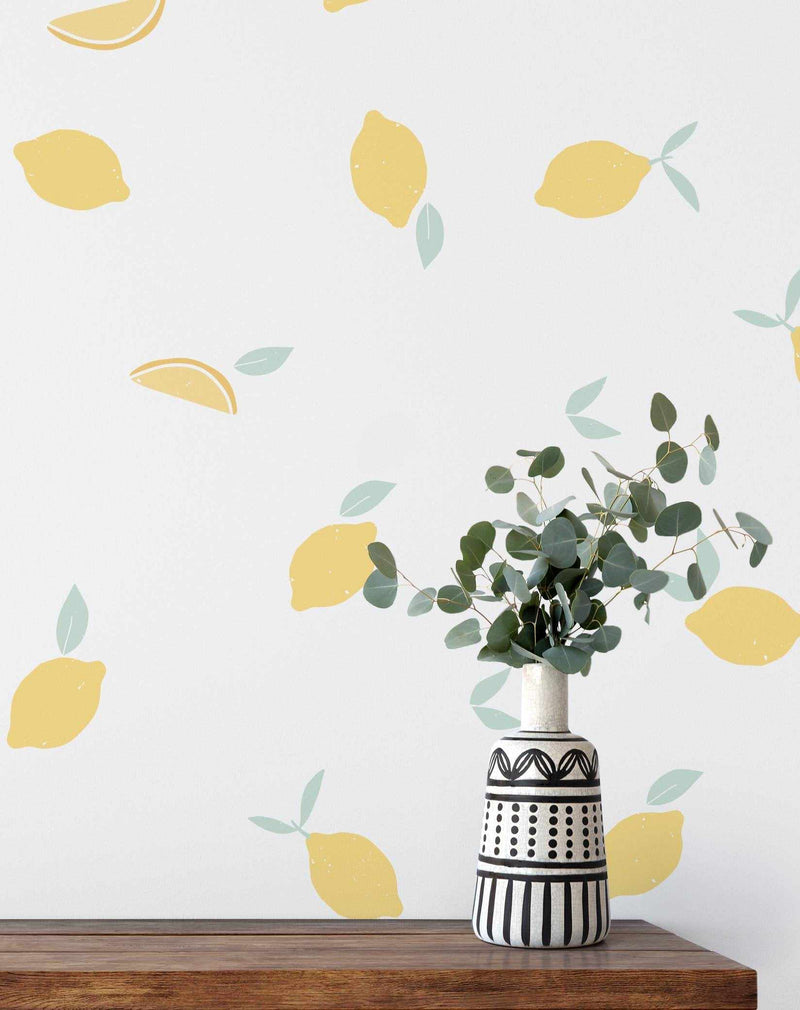 Vintage Lemons Decal Set-Decals-Olive et Oriel-Decorate your kids bedroom wall decor with removable wall decals, these fabric kids decals are a great way to add colour and update your children's bedroom. Available as girls wall decals or boys wall decals, there are also nursery decals.