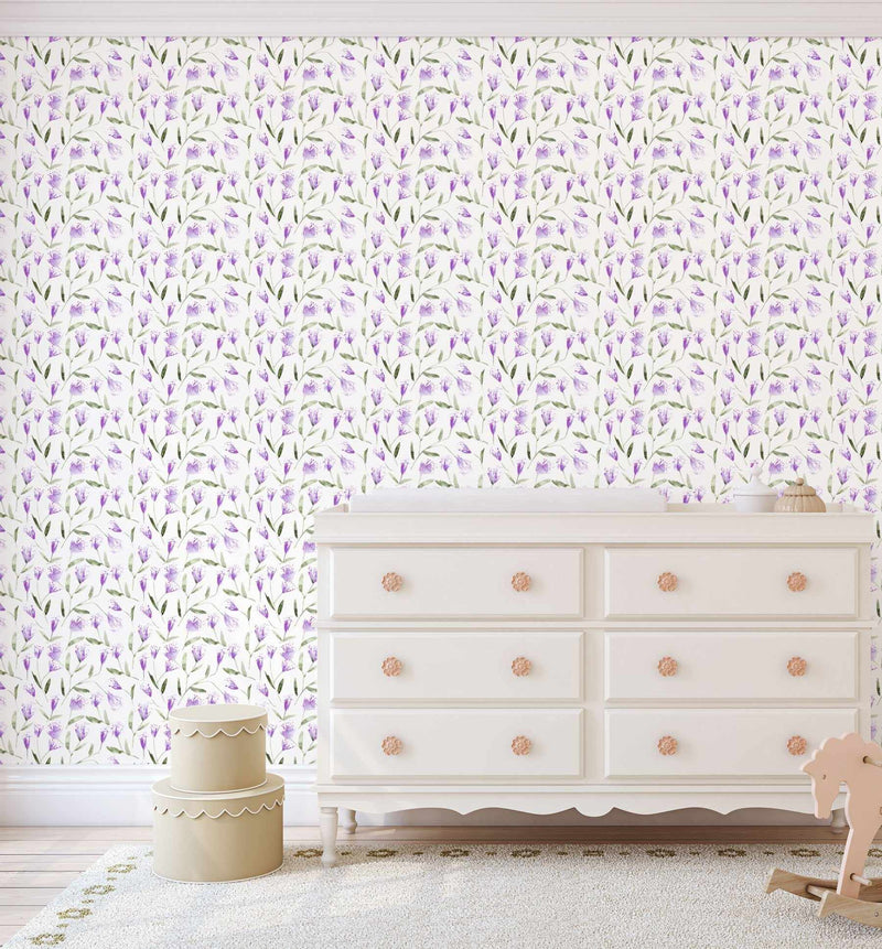 Violets Bloom Wallpaper-Wallpaper-Buy Kids Removable Wallpaper Online Our Custom Made Children√¢‚Ç¨‚Ñ¢s Wallpapers Are A Fun Way To Decorate And Enhance Boys Bedroom Decor And Girls Bedrooms They Are An Amazing Addition To Your Kids Bedroom Walls Our Collection of Kids Wallpaper Is Sure To Transform Your Kids Rooms Interior Style From Pink Wallpaper To Dinosaur Wallpaper Even Marble Wallpapers For Teen Boys Shop Peel And Stick Wallpaper Online Today With Olive et Oriel