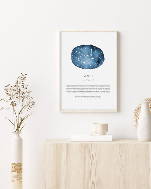 Virgo | Watercolour Zodiac Art Print-PRINT-Olive et Oriel-Olive et Oriel-Buy-Australian-Art-Prints-Online-with-Olive-et-Oriel-Your-Artwork-Specialists-Austrailia-Decorate-With-Coastal-Photo-Wall-Art-Prints-From-Our-Beach-House-Artwork-Collection-Fine-Poster-and-Framed-Artwork