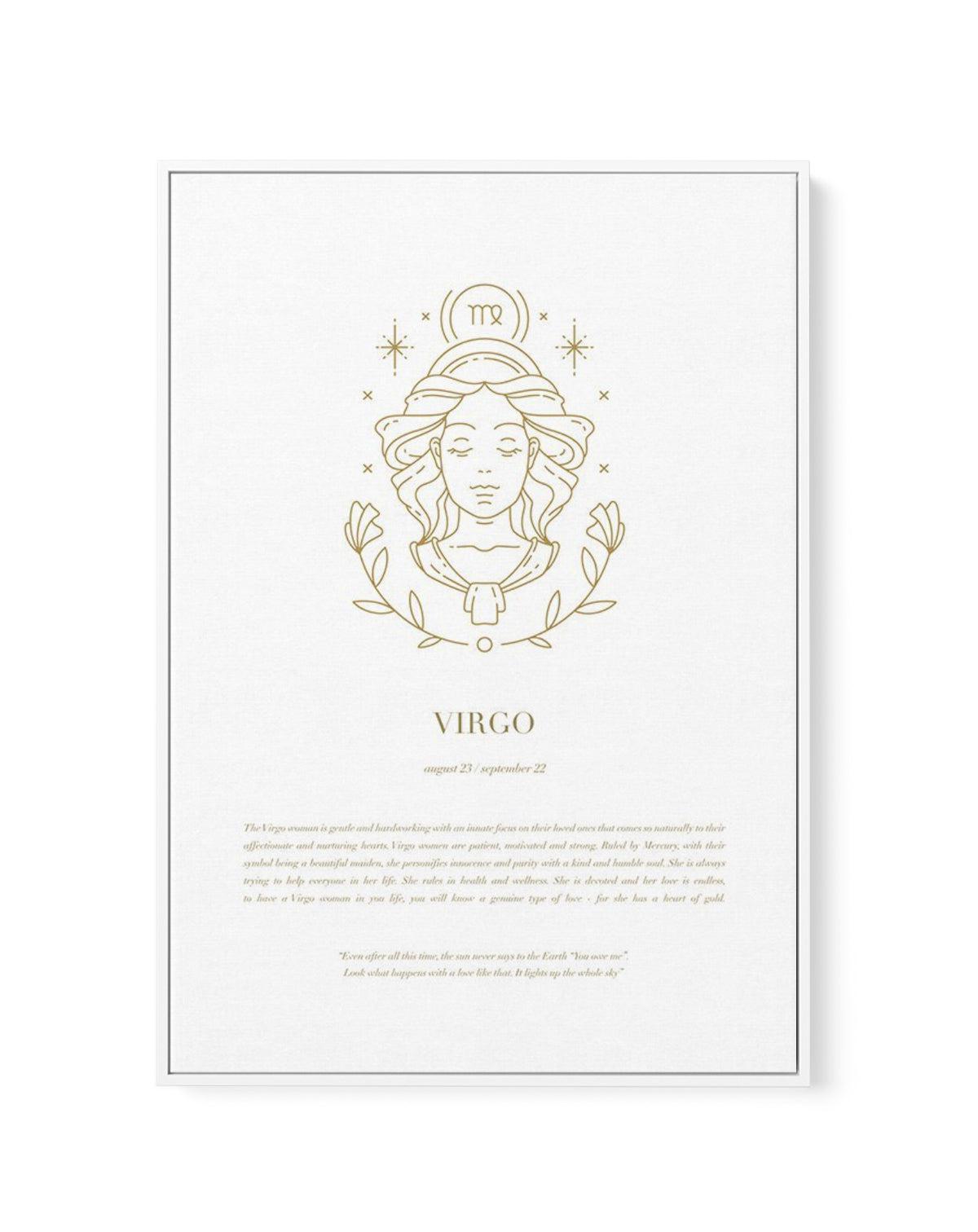 Virgo | Celestial Zodiac | Framed Canvas-CANVAS-You can shop wall art online with Olive et Oriel for everything from abstract art to fun kids wall art. Our beautiful modern art prints and canvas art are available from large canvas prints to wall art paintings and our proudly Australian artwork collection offers only the highest quality framed large wall art and canvas art Australia - You can buy fashion photography prints or Hampton print posters and paintings on canvas from Olive et Oriel and h