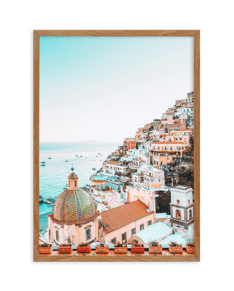 Vista Di Positano Art Print-PRINT-Olive et Oriel-Olive et Oriel-50x70 cm | 19.6" x 27.5"-Walnut-With White Border-Buy-Australian-Art-Prints-Online-with-Olive-et-Oriel-Your-Artwork-Specialists-Austrailia-Decorate-With-Coastal-Photo-Wall-Art-Prints-From-Our-Beach-House-Artwork-Collection-Fine-Poster-and-Framed-Artwork