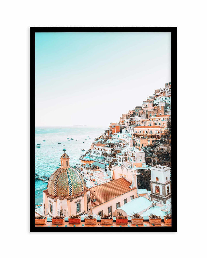 Vista Di Positano Art Print-PRINT-Olive et Oriel-Olive et Oriel-A5 | 5.8" x 8.3" | 14.8 x 21cm-Black-With White Border-Buy-Australian-Art-Prints-Online-with-Olive-et-Oriel-Your-Artwork-Specialists-Austrailia-Decorate-With-Coastal-Photo-Wall-Art-Prints-From-Our-Beach-House-Artwork-Collection-Fine-Poster-and-Framed-Artwork