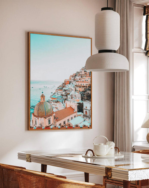 Vista Di Positano | Framed Canvas-CANVAS-You can shop wall art online with Olive et Oriel for everything from abstract art to fun kids wall art. Our beautiful modern art prints and canvas art are available from large canvas prints to wall art paintings and our proudly Australian artwork collection offers only the highest quality framed large wall art and canvas art Australia - You can buy fashion photography prints or Hampton print posters and paintings on canvas from Olive et Oriel and have the