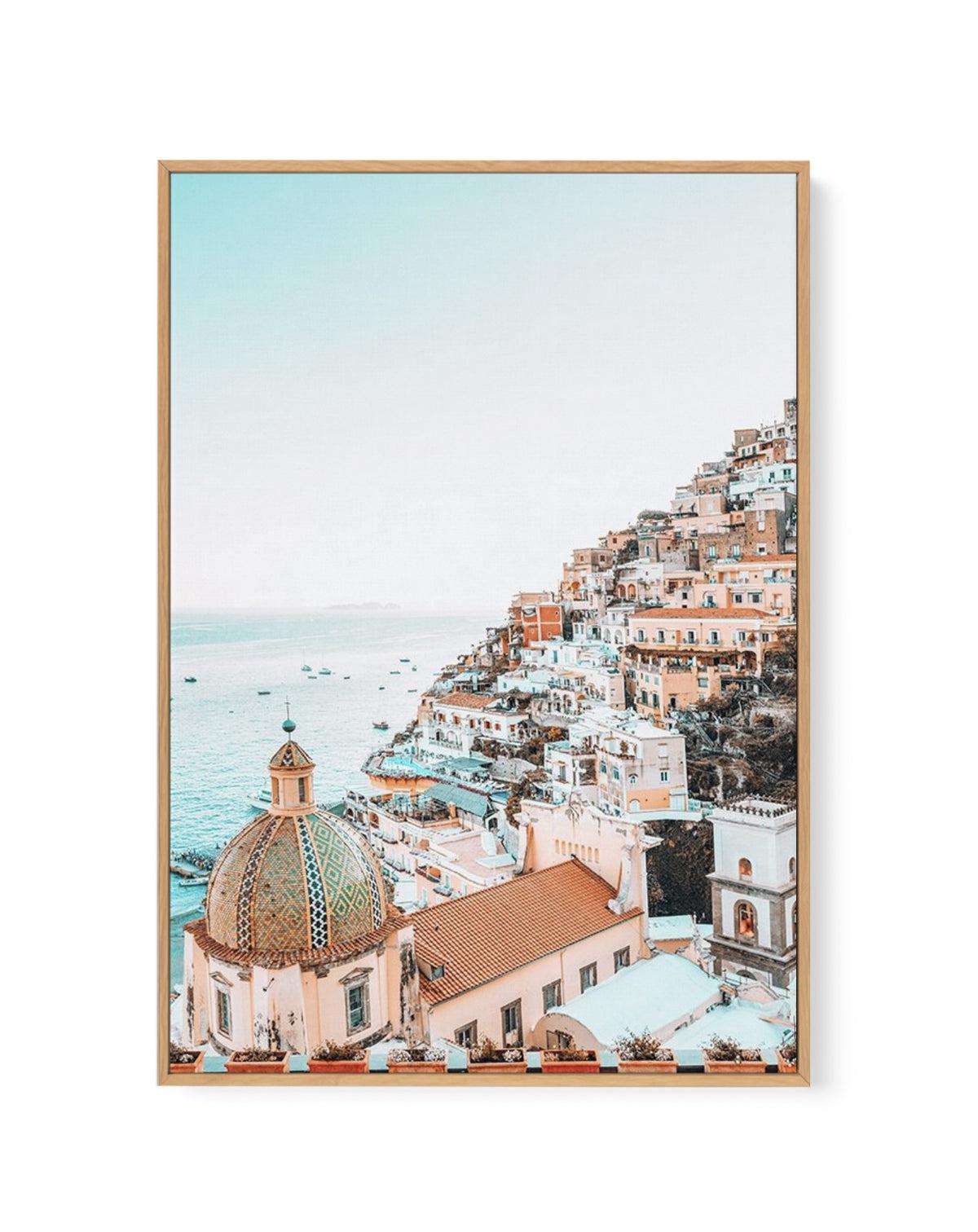 Vista Di Positano | Framed Canvas-CANVAS-You can shop wall art online with Olive et Oriel for everything from abstract art to fun kids wall art. Our beautiful modern art prints and canvas art are available from large canvas prints to wall art paintings and our proudly Australian artwork collection offers only the highest quality framed large wall art and canvas art Australia - You can buy fashion photography prints or Hampton print posters and paintings on canvas from Olive et Oriel and have the