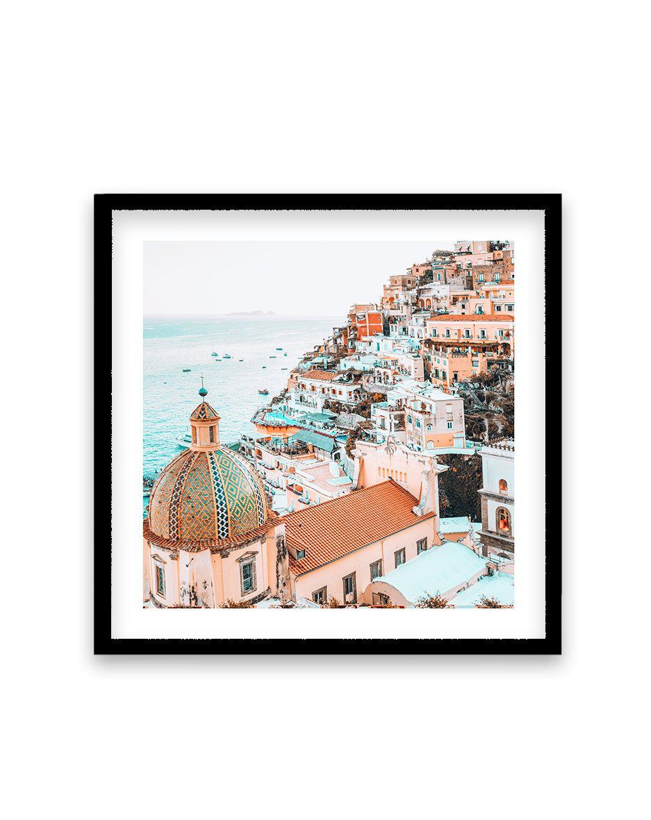 Vista Di Positano | SQ Art Print-PRINT-Olive et Oriel-Olive et Oriel-70x70 cm | 27.5" x 27.5"-Black-With White Border-Buy-Australian-Art-Prints-Online-with-Olive-et-Oriel-Your-Artwork-Specialists-Austrailia-Decorate-With-Coastal-Photo-Wall-Art-Prints-From-Our-Beach-House-Artwork-Collection-Fine-Poster-and-Framed-Artwork