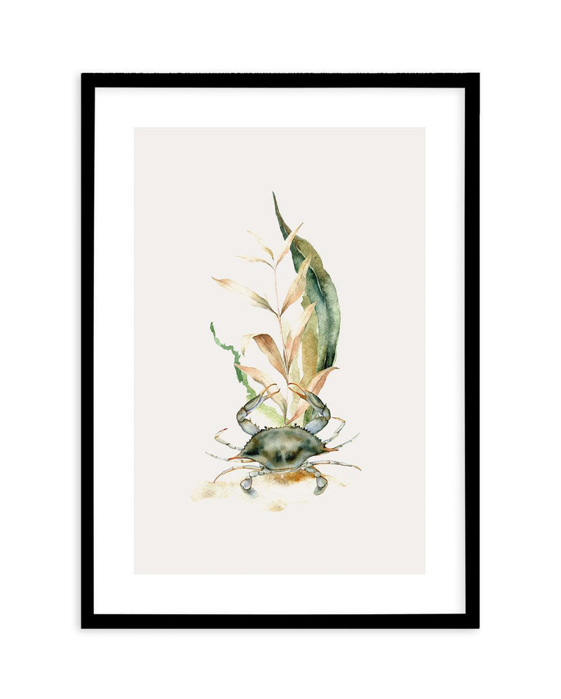 Watercolour Crab Art Print-PRINT-Olive et Oriel-Olive et Oriel-A5 | 5.8" x 8.3" | 14.8 x 21cm-Black-With White Border-Buy-Australian-Art-Prints-Online-with-Olive-et-Oriel-Your-Artwork-Specialists-Austrailia-Decorate-With-Coastal-Photo-Wall-Art-Prints-From-Our-Beach-House-Artwork-Collection-Fine-Poster-and-Framed-Artwork