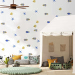 Watercolour Fish Decal Set-Decals-Olive et Oriel-Decorate your kids bedroom wall decor with removable wall decals, these fabric kids decals are a great way to add colour and update your children's bedroom. Available as girls wall decals or boys wall decals, there are also nursery decals.
