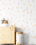 Watercolour Paint Stroke | Coral Decal Set-Decals-Olive et Oriel-Decorate your kids bedroom wall decor with removable wall decals, these fabric kids decals are a great way to add colour and update your children's bedroom. Available as girls wall decals or boys wall decals, there are also nursery decals.