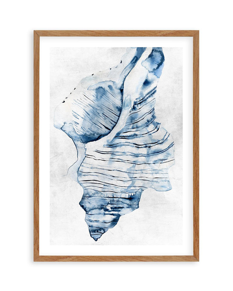 Watercolour Shell I Art Print-PRINT-Olive et Oriel-Olive et Oriel-50x70 cm | 19.6" x 27.5"-Walnut-With White Border-Buy-Australian-Art-Prints-Online-with-Olive-et-Oriel-Your-Artwork-Specialists-Austrailia-Decorate-With-Coastal-Photo-Wall-Art-Prints-From-Our-Beach-House-Artwork-Collection-Fine-Poster-and-Framed-Artwork