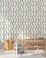 Wavey Lines Wallpaper in Eucalyptus-Wallpaper-Buy Kids Removable Wallpaper Online Our Custom Made Children‚àö¬¢‚Äö√á¬®‚Äö√ë¬¢s Wallpapers Are A Fun Way To Decorate And Enhance Boys Bedroom Decor And Girls Bedrooms They Are An Amazing Addition To Your Kids Bedroom Walls Our Collection of Kids Wallpaper Is Sure To Transform Your Kids Rooms Interior Style From Pink Wallpaper To Dinosaur Wallpaper Even Marble Wallpapers For Teen Boys Shop Peel And Stick Wallpaper Online Today With Olive et Oriel