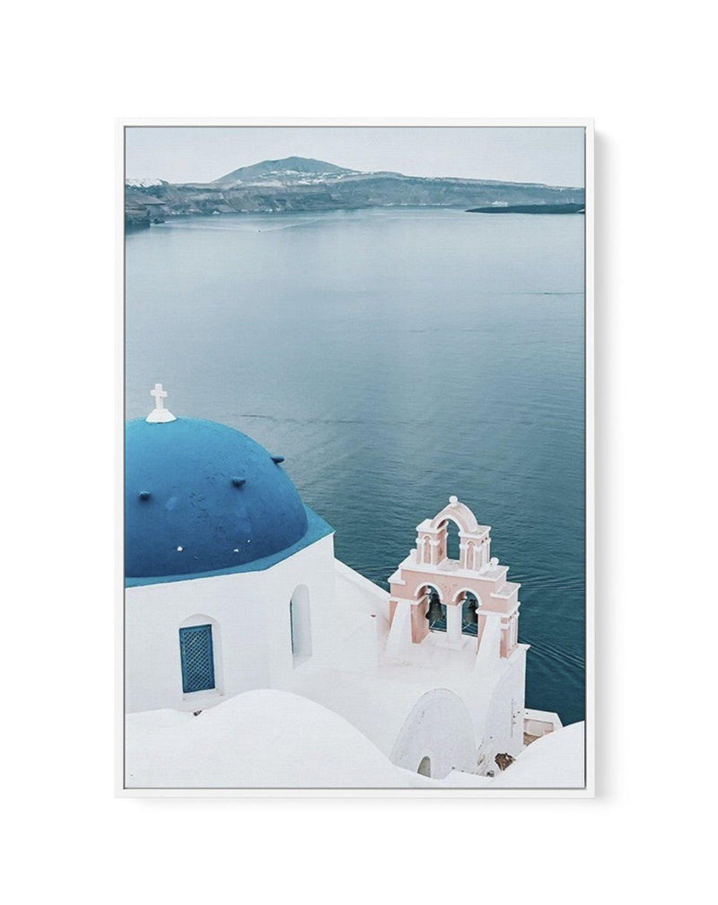 When In Santorini | Framed Canvas-Shop Greece Wall Art Prints Online with Olive et Oriel - Our collection of Greek Islands art prints offer unique wall art including blue domes of Santorini in Oia, mediterranean sea prints and incredible posters from Milos and other Greece landscape photography - this collection will add mediterranean blue to your home, perfect for updating the walls in coastal, beach house style. There is Greece art on canvas and extra large wall art with fast, free shipping ac