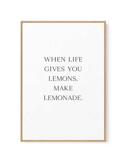When Life Gives You Lemons | Framed Canvas-CANVAS-You can shop wall art online with Olive et Oriel for everything from abstract art to fun kids wall art. Our beautiful modern art prints and canvas art are available from large canvas prints to wall art paintings and our proudly Australian artwork collection offers only the highest quality framed large wall art and canvas art Australia - You can buy fashion photography prints or Hampton print posters and paintings on canvas from Olive et Oriel and