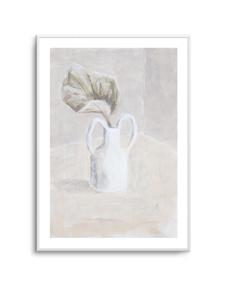 Leaf in White Vase Art Print-PRINT-Olive et Oriel-Olive et Oriel-A5 | 5.8" x 8.3" | 14.8 x 21cm-Unframed Art Print-With White Border-Buy-Australian-Art-Prints-Online-with-Olive-et-Oriel-Your-Artwork-Specialists-Austrailia-Decorate-With-Coastal-Photo-Wall-Art-Prints-From-Our-Beach-House-Artwork-Collection-Fine-Poster-and-Framed-Artwork