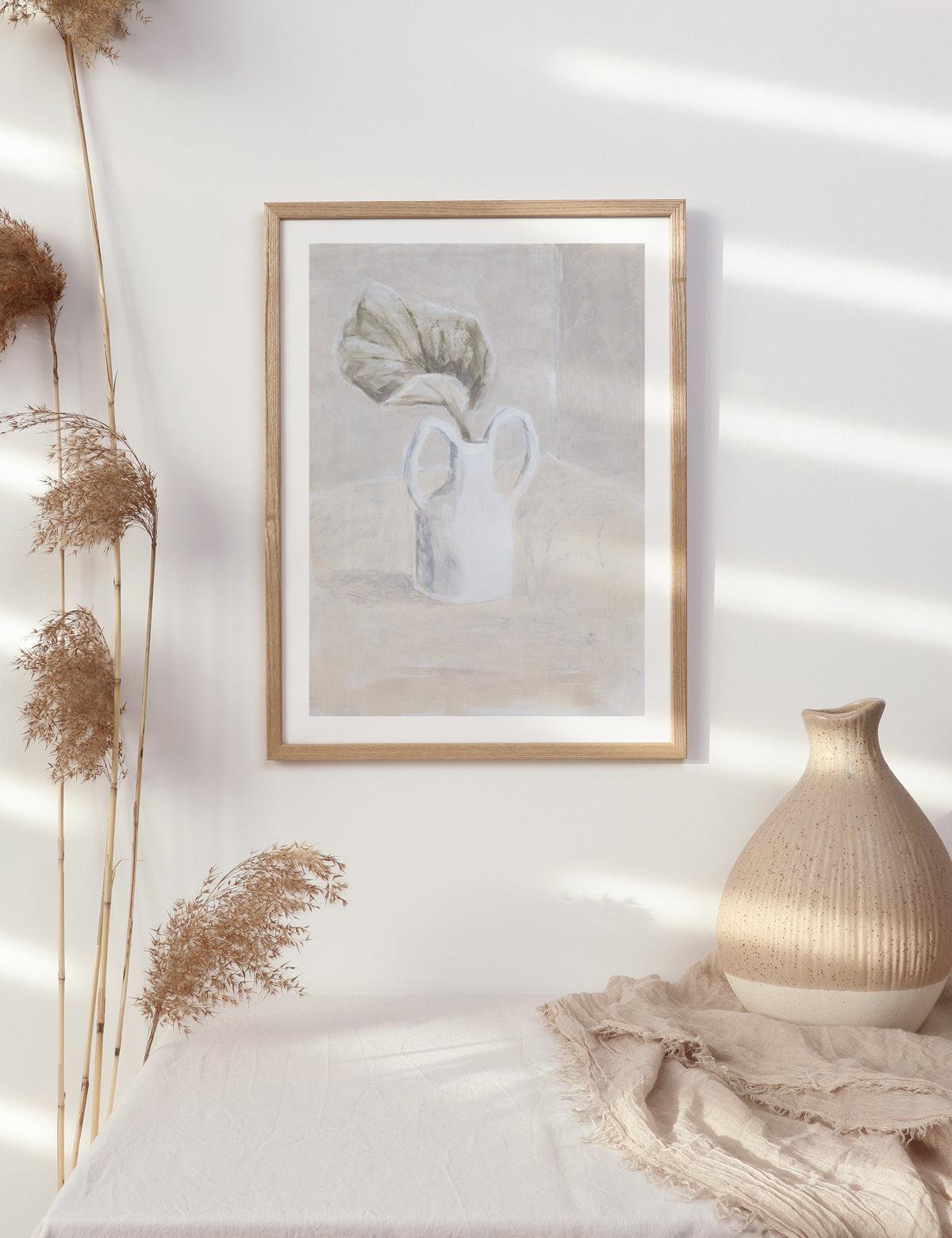 Leaf in White Vase Art Print-PRINT-Olive et Oriel-Olive et Oriel-Buy-Australian-Art-Prints-Online-with-Olive-et-Oriel-Your-Artwork-Specialists-Austrailia-Decorate-With-Coastal-Photo-Wall-Art-Prints-From-Our-Beach-House-Artwork-Collection-Fine-Poster-and-Framed-Artwork