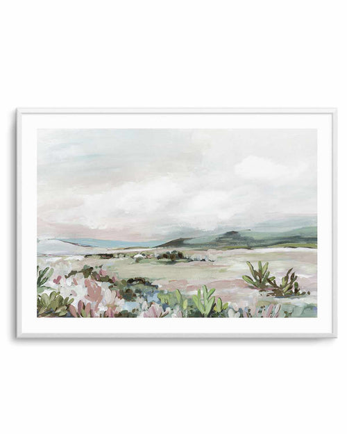 Wild Cactus Garden Art Print-PRINT-Order sage mint green framed abstract painting wall art prints online with Olive et Oriel Australia