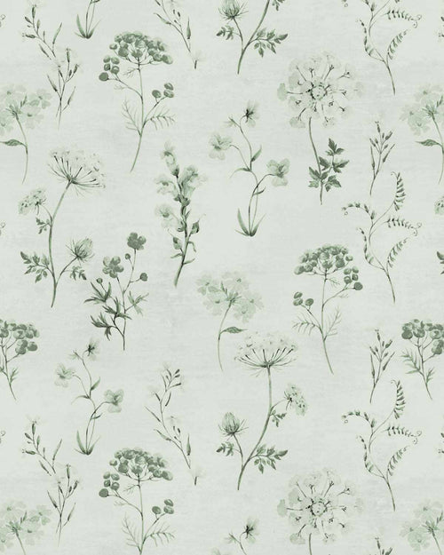 Wild Flowers In Sage Green Wallpaper-Wallpaper-Buy Australian Removable Wallpaper Now Sage Green Wallpaper Peel And Stick Wallpaper Online At Olive et Oriel Custom Made Wallpapers Wall Papers Decorate Your Bedroom Living Room Kids Room or Commercial Interior