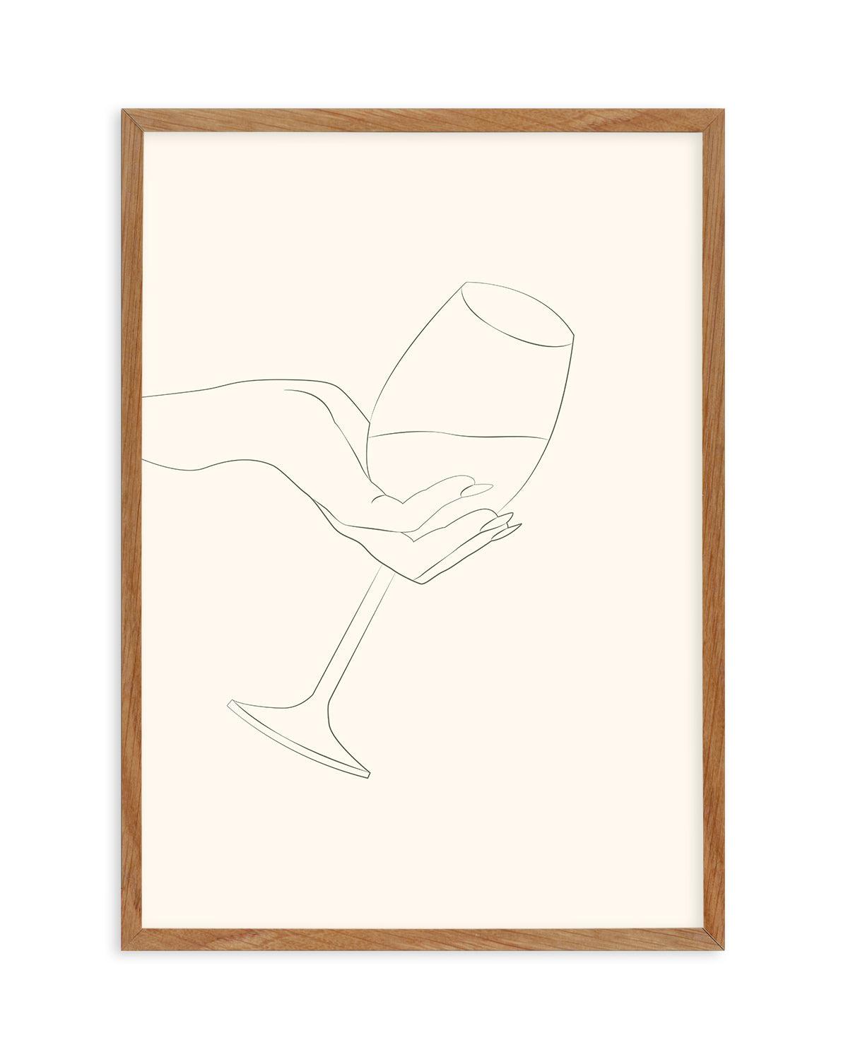 Wine Line Art I Art Print-PRINT-Olive et Oriel-Olive et Oriel-50x70 cm | 19.6" x 27.5"-Walnut-With White Border-Buy-Australian-Art-Prints-Online-with-Olive-et-Oriel-Your-Artwork-Specialists-Austrailia-Decorate-With-Coastal-Photo-Wall-Art-Prints-From-Our-Beach-House-Artwork-Collection-Fine-Poster-and-Framed-Artwork