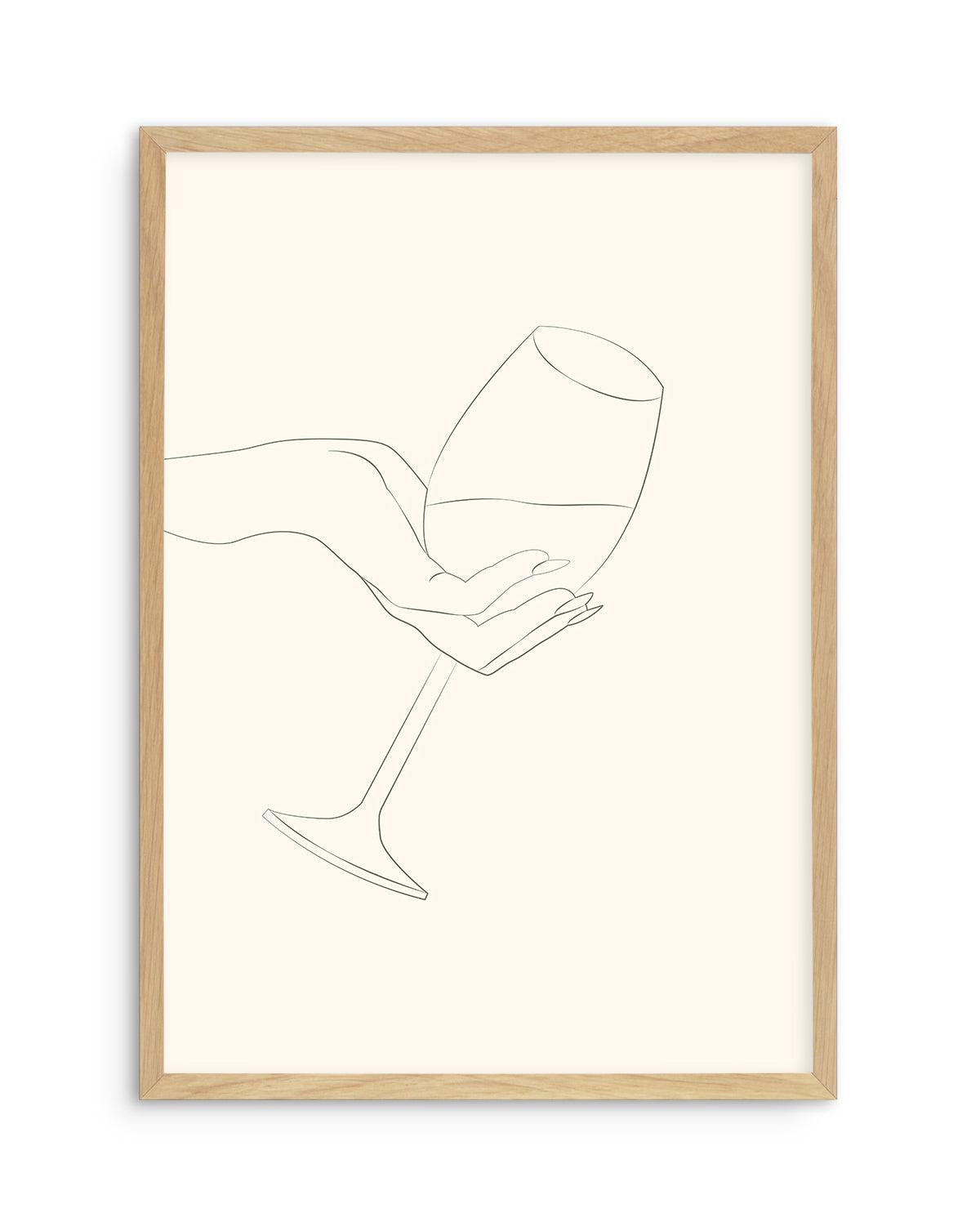 Wine Line Art I Art Print-PRINT-Olive et Oriel-Olive et Oriel-A5 | 5.8" x 8.3" | 14.8 x 21cm-Oak-With White Border-Buy-Australian-Art-Prints-Online-with-Olive-et-Oriel-Your-Artwork-Specialists-Austrailia-Decorate-With-Coastal-Photo-Wall-Art-Prints-From-Our-Beach-House-Artwork-Collection-Fine-Poster-and-Framed-Artwork