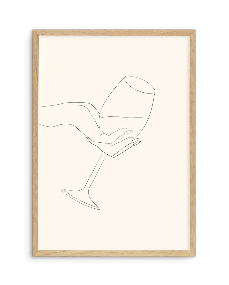Wine Line Art I Art Print-PRINT-Olive et Oriel-Olive et Oriel-A5 | 5.8" x 8.3" | 14.8 x 21cm-Oak-With White Border-Buy-Australian-Art-Prints-Online-with-Olive-et-Oriel-Your-Artwork-Specialists-Austrailia-Decorate-With-Coastal-Photo-Wall-Art-Prints-From-Our-Beach-House-Artwork-Collection-Fine-Poster-and-Framed-Artwork