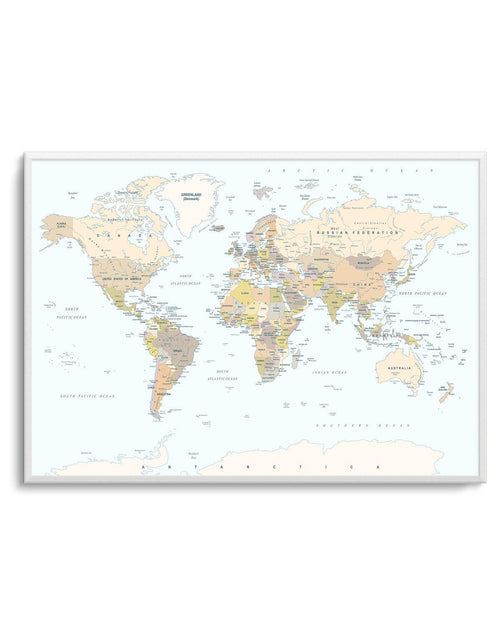 World Map | Classic Art Print-PRINT-Olive et Oriel-Olive et Oriel-A5 | 5.8" x 8.3" | 14.8 x 21cm-Unframed Art Print-With White Border-Buy-Australian-Art-Prints-Online-with-Olive-et-Oriel-Your-Artwork-Specialists-Austrailia-Decorate-With-Coastal-Photo-Wall-Art-Prints-From-Our-Beach-House-Artwork-Collection-Fine-Poster-and-Framed-Artwork
