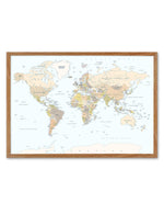World Map | Classic Art Print-PRINT-Olive et Oriel-Olive et Oriel-50x70 cm | 19.6" x 27.5"-Walnut-With White Border-Buy-Australian-Art-Prints-Online-with-Olive-et-Oriel-Your-Artwork-Specialists-Austrailia-Decorate-With-Coastal-Photo-Wall-Art-Prints-From-Our-Beach-House-Artwork-Collection-Fine-Poster-and-Framed-Artwork