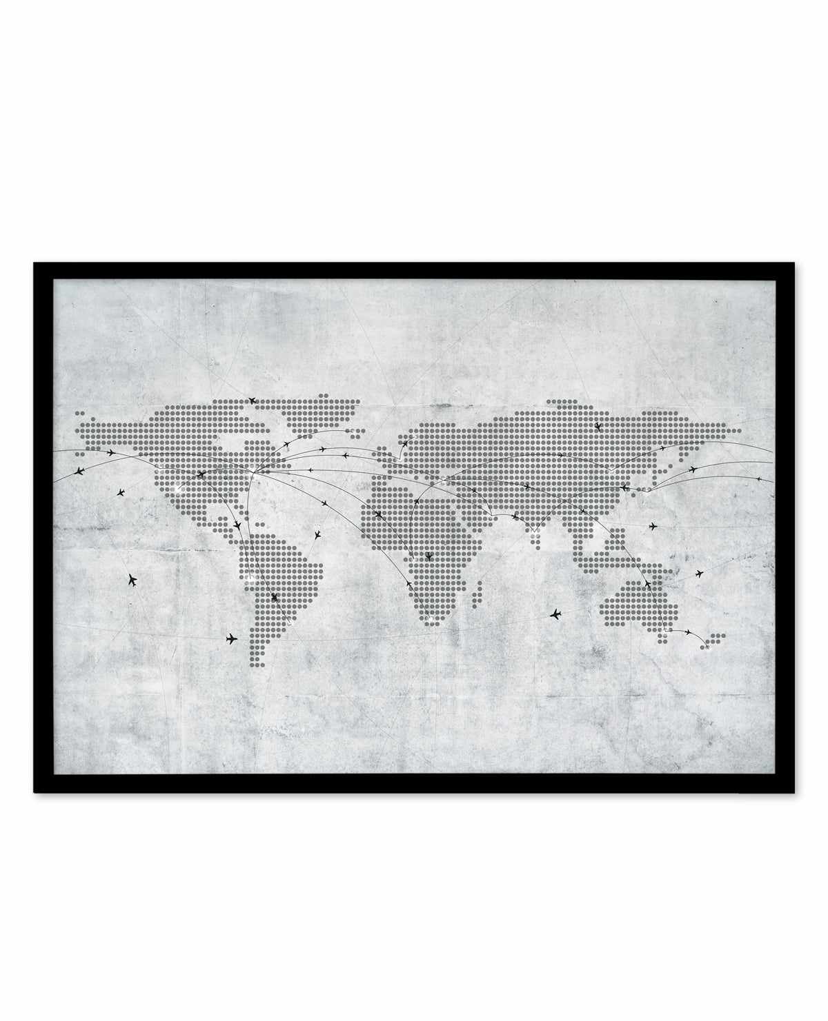 World Map | Concrete Art Print-PRINT-Olive et Oriel-Olive et Oriel-A5 | 5.8" x 8.3" | 14.8 x 21cm-Black-With White Border-Buy-Australian-Art-Prints-Online-with-Olive-et-Oriel-Your-Artwork-Specialists-Austrailia-Decorate-With-Coastal-Photo-Wall-Art-Prints-From-Our-Beach-House-Artwork-Collection-Fine-Poster-and-Framed-Artwork