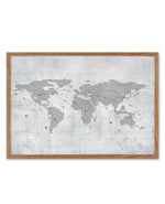 World Map | Concrete Art Print-PRINT-Olive et Oriel-Olive et Oriel-50x70 cm | 19.6" x 27.5"-Walnut-With White Border-Buy-Australian-Art-Prints-Online-with-Olive-et-Oriel-Your-Artwork-Specialists-Austrailia-Decorate-With-Coastal-Photo-Wall-Art-Prints-From-Our-Beach-House-Artwork-Collection-Fine-Poster-and-Framed-Artwork