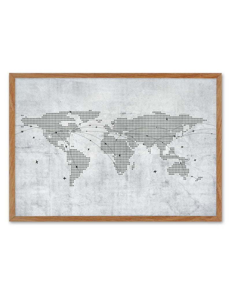 World Map | Concrete Art Print-PRINT-Olive et Oriel-Olive et Oriel-50x70 cm | 19.6" x 27.5"-Walnut-With White Border-Buy-Australian-Art-Prints-Online-with-Olive-et-Oriel-Your-Artwork-Specialists-Austrailia-Decorate-With-Coastal-Photo-Wall-Art-Prints-From-Our-Beach-House-Artwork-Collection-Fine-Poster-and-Framed-Artwork