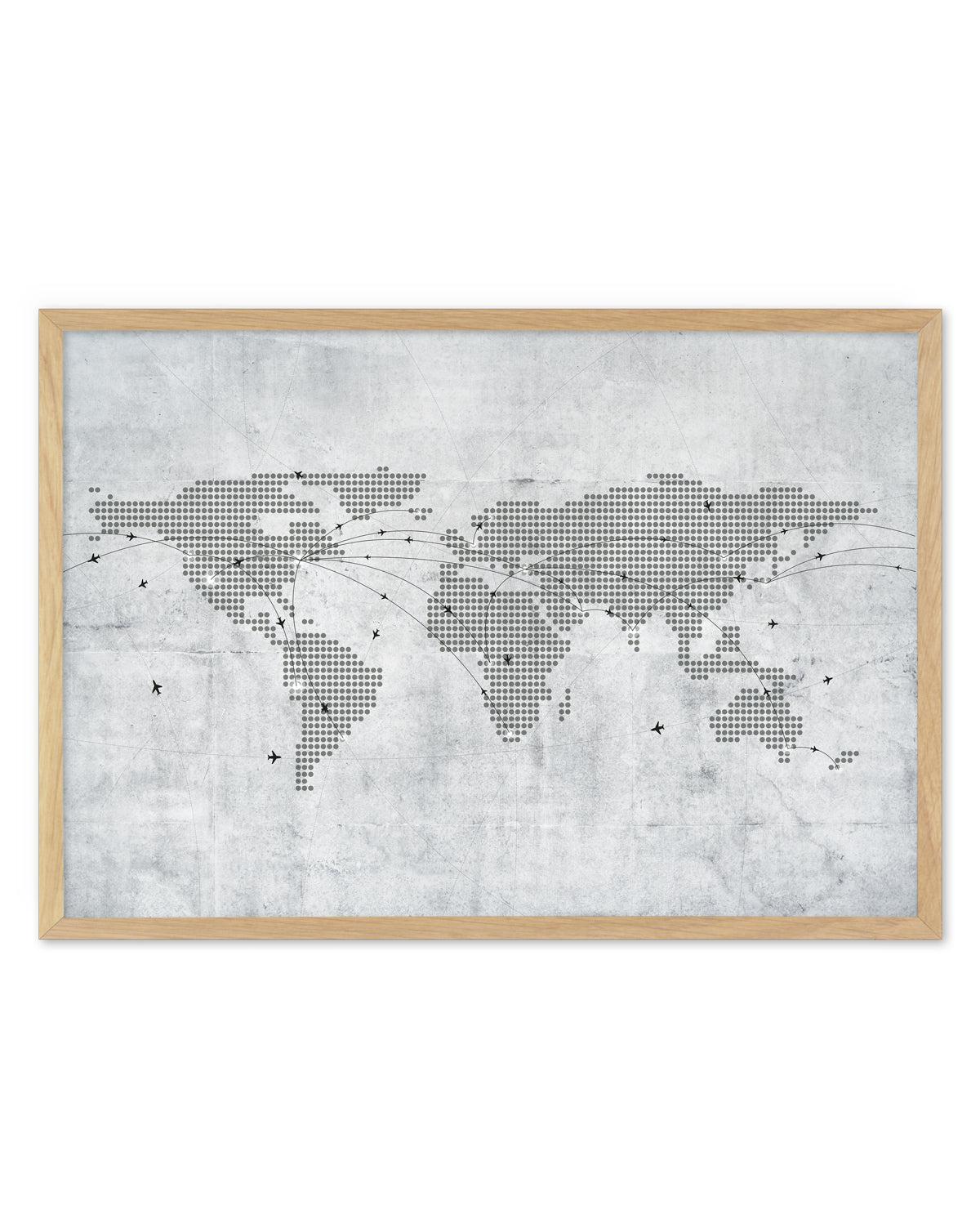 World Map | Concrete Art Print-PRINT-Olive et Oriel-Olive et Oriel-A5 | 5.8" x 8.3" | 14.8 x 21cm-Oak-With White Border-Buy-Australian-Art-Prints-Online-with-Olive-et-Oriel-Your-Artwork-Specialists-Austrailia-Decorate-With-Coastal-Photo-Wall-Art-Prints-From-Our-Beach-House-Artwork-Collection-Fine-Poster-and-Framed-Artwork