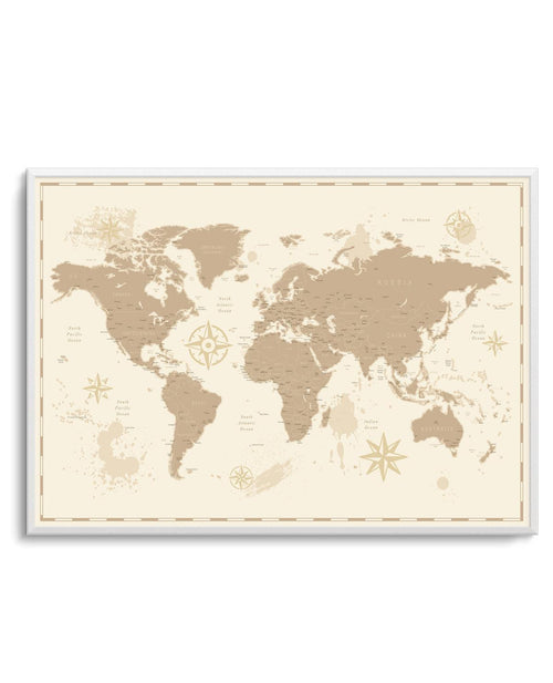 World Map | Vintage I Art Print-PRINT-Olive et Oriel-Olive et Oriel-A5 | 5.8" x 8.3" | 14.8 x 21cm-Unframed Art Print-With White Border-Buy-Australian-Art-Prints-Online-with-Olive-et-Oriel-Your-Artwork-Specialists-Austrailia-Decorate-With-Coastal-Photo-Wall-Art-Prints-From-Our-Beach-House-Artwork-Collection-Fine-Poster-and-Framed-Artwork