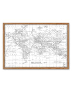 World Map | Vintage II Art Print-PRINT-Olive et Oriel-Olive et Oriel-50x70 cm | 19.6" x 27.5"-Walnut-With White Border-Buy-Australian-Art-Prints-Online-with-Olive-et-Oriel-Your-Artwork-Specialists-Austrailia-Decorate-With-Coastal-Photo-Wall-Art-Prints-From-Our-Beach-House-Artwork-Collection-Fine-Poster-and-Framed-Artwork