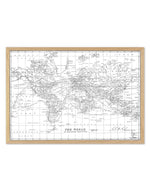 World Map | Vintage II Art Print-PRINT-Olive et Oriel-Olive et Oriel-A5 | 5.8" x 8.3" | 14.8 x 21cm-Oak-With White Border-Buy-Australian-Art-Prints-Online-with-Olive-et-Oriel-Your-Artwork-Specialists-Austrailia-Decorate-With-Coastal-Photo-Wall-Art-Prints-From-Our-Beach-House-Artwork-Collection-Fine-Poster-and-Framed-Artwork