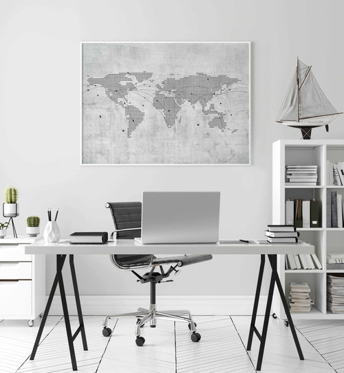 World Map | Concrete Art Print-PRINT-Olive et Oriel-Olive et Oriel-Buy-Australian-Art-Prints-Online-with-Olive-et-Oriel-Your-Artwork-Specialists-Austrailia-Decorate-With-Coastal-Photo-Wall-Art-Prints-From-Our-Beach-House-Artwork-Collection-Fine-Poster-and-Framed-Artwork