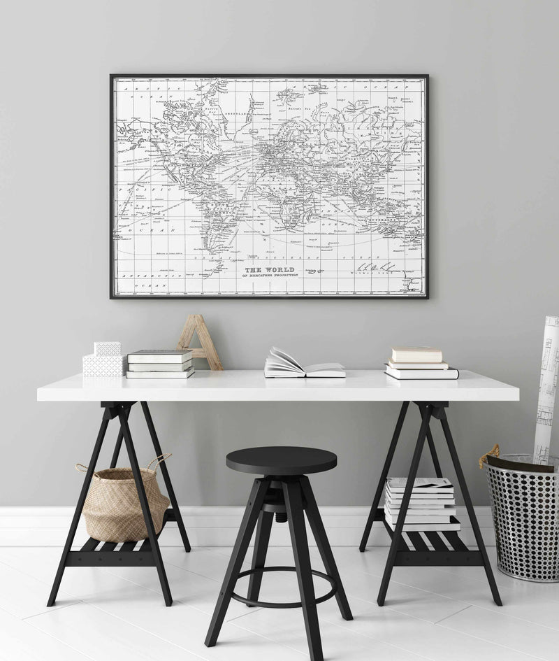 World Map | Vintage II Art Print-PRINT-Olive et Oriel-Olive et Oriel-Buy-Australian-Art-Prints-Online-with-Olive-et-Oriel-Your-Artwork-Specialists-Austrailia-Decorate-With-Coastal-Photo-Wall-Art-Prints-From-Our-Beach-House-Artwork-Collection-Fine-Poster-and-Framed-Artwork
