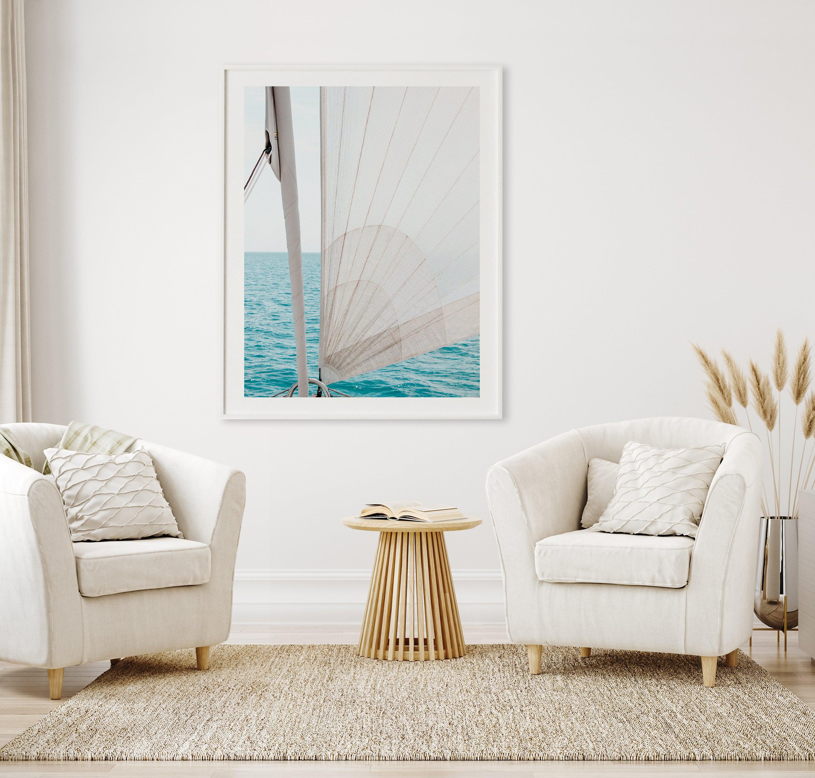 Yacht Sail by Kellie Morris Art Print