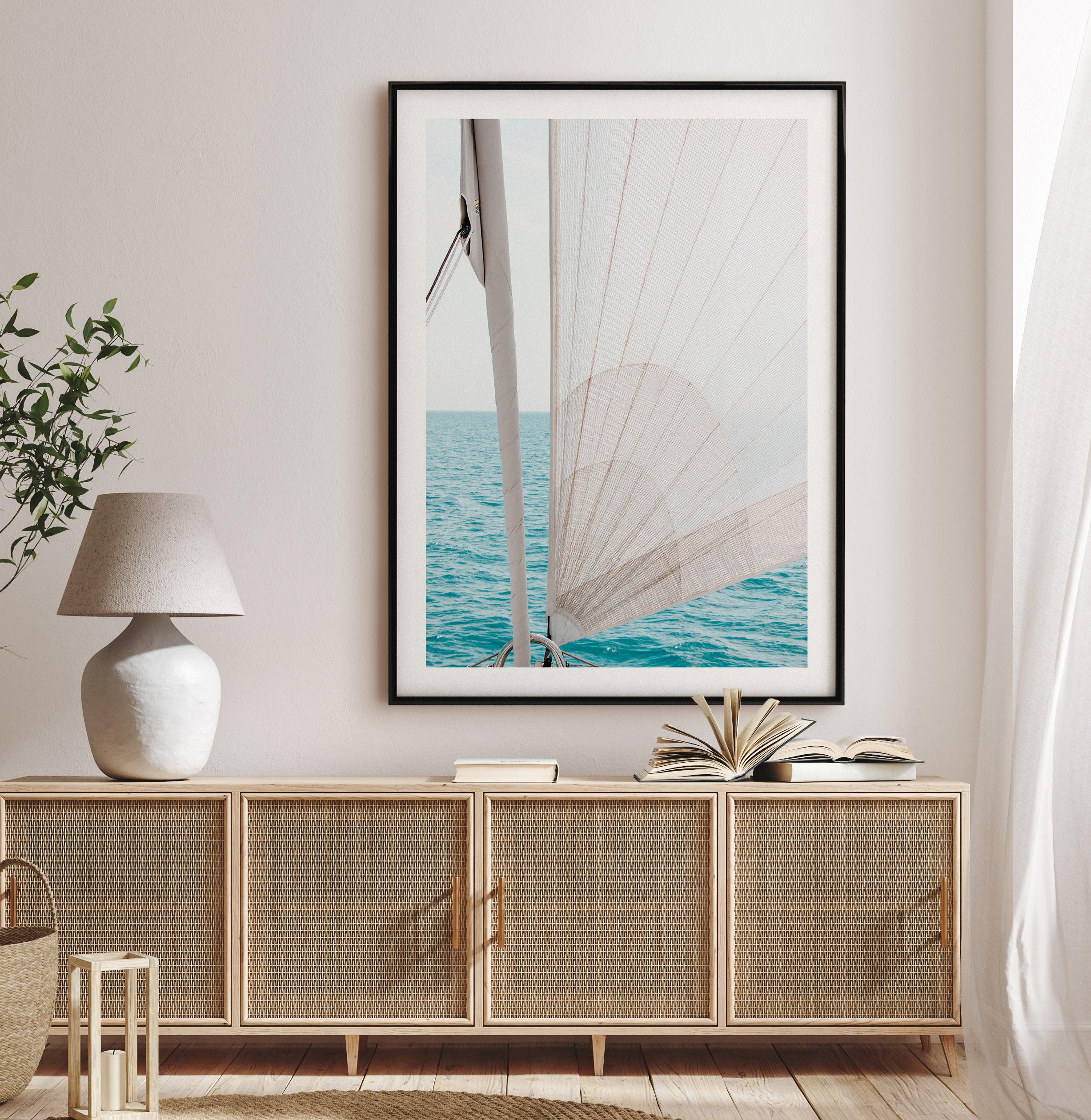 Yacht Sail by Kellie Morris Art Print